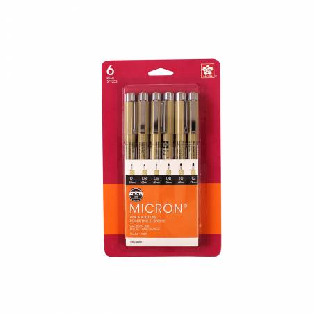 Pigma Micron 6 Piece Set - Black