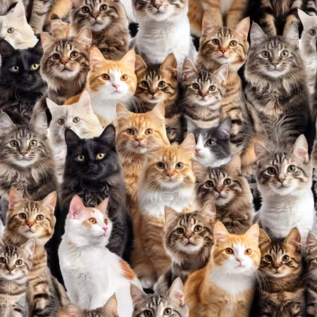 Cats Digitally Printed
