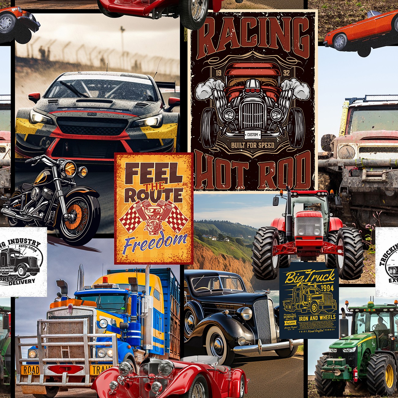 Mixed Collage Power on Wheels