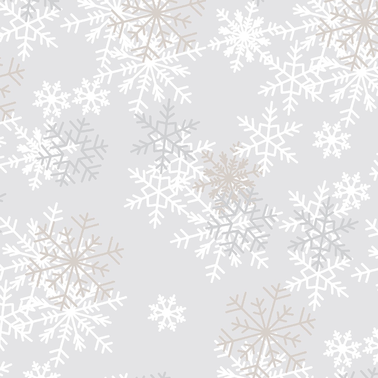 Light Grey Snowflakes 108in Wide Back By Whistler Studios