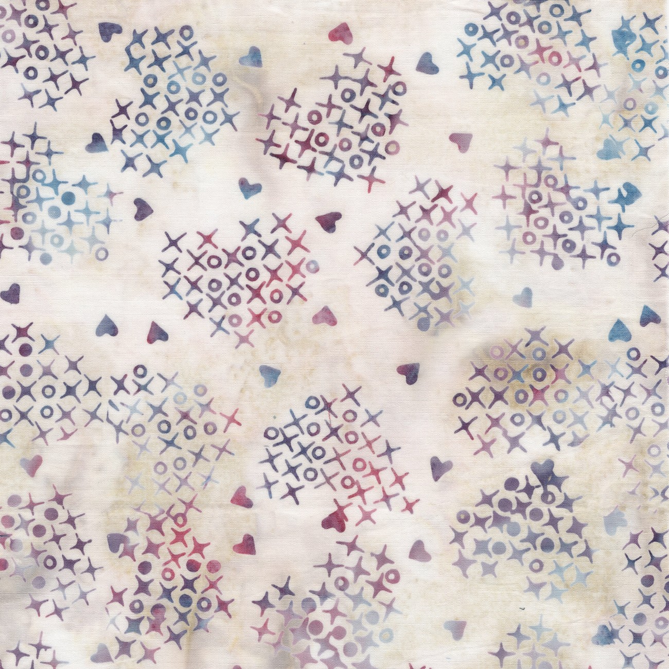 Cross Stitch Hearts Neutral Snow