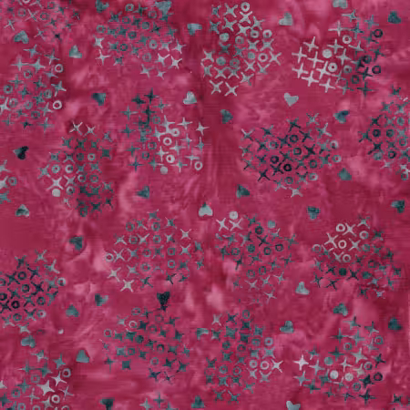 Cross Stitch Hearts Pink Pomegranate