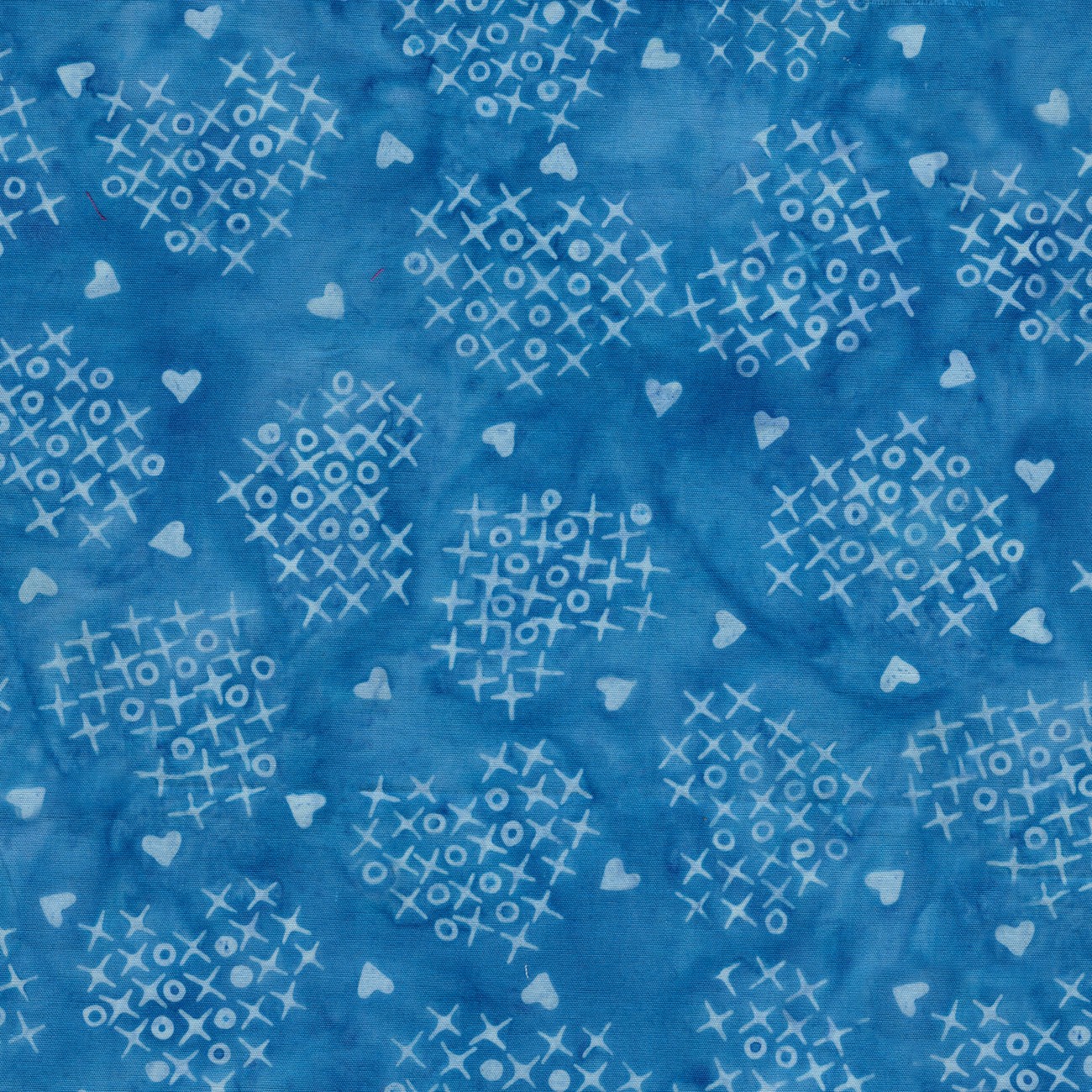 Cross Stitch Hearts Blue Azure