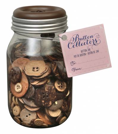 Mason Jar 8 oz of  Mixed Sizes Coconut 4 hole