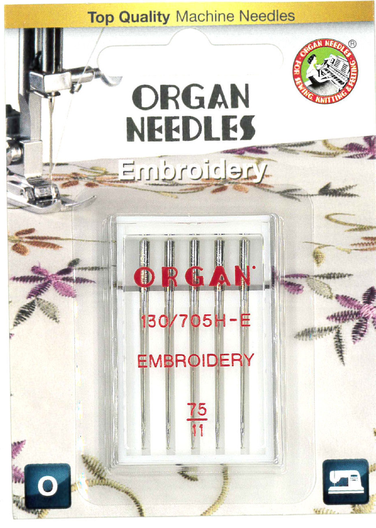 Organ Embroidery Size 75/11 Needles