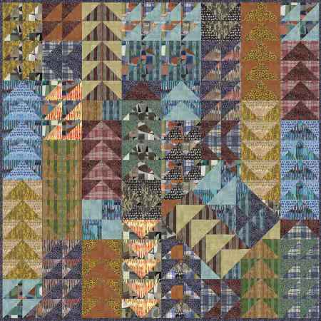 Quilt Kit Sketchbook 21 Up Country 64in x 64in