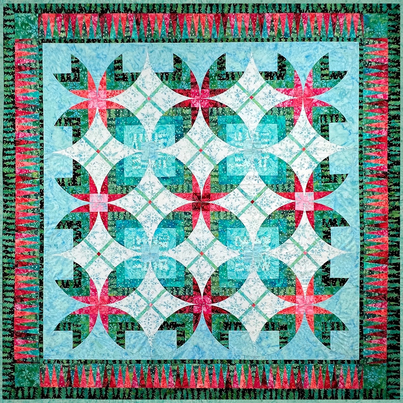 Christmas Rose Quilt Kit Jacqueline de Jonge Batik Cotton