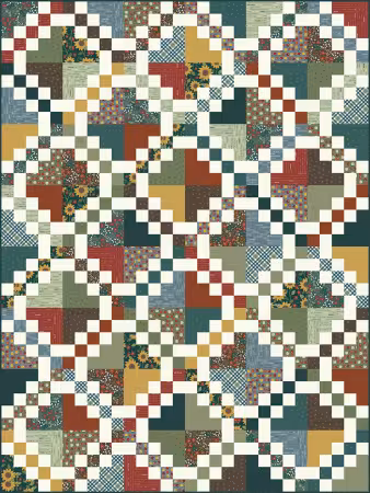Digital Quilt Top Sample Deep Deep Blue
