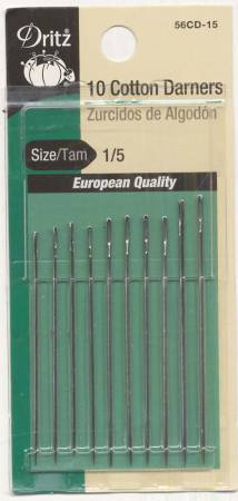 Prym Dritz Cotton Darners Needles Assorted Sizes 1/5 10ct