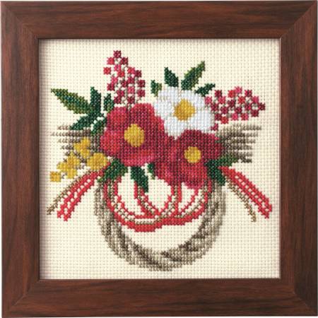 Cross Stitch Kits of Seasonal Flower Arrangement - New Year's Wreath Camellia