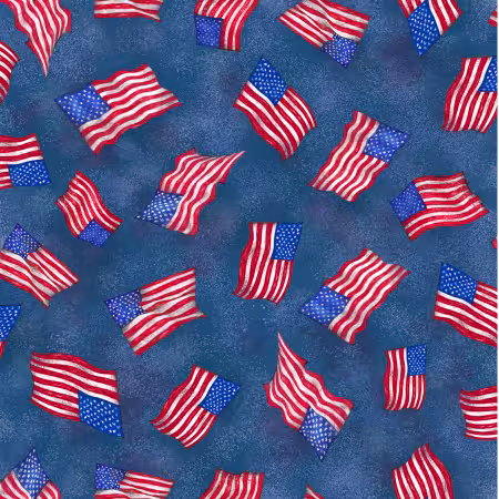See America Wavy Flags on Blue