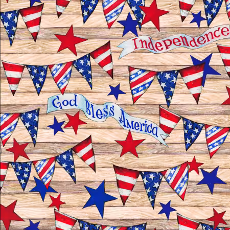 See America Flag Banners on Ecru