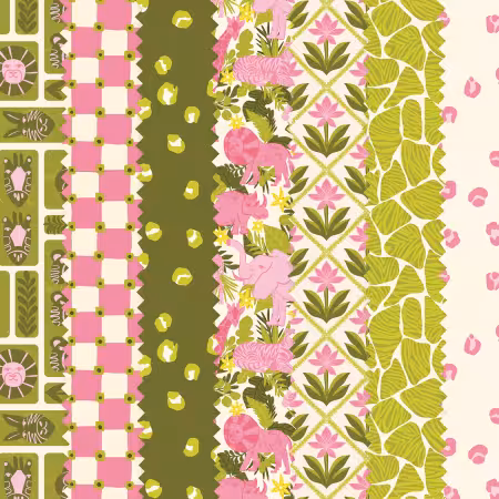 10in Squares Pink Safari, 42pcs/bundle
