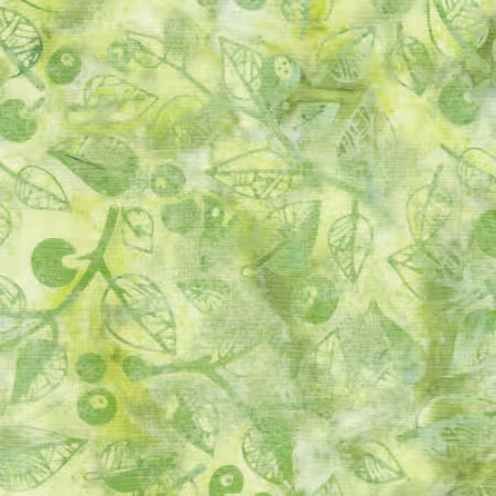 Berries and Leaves-Multi Yellow Green Grey. Made to Order.