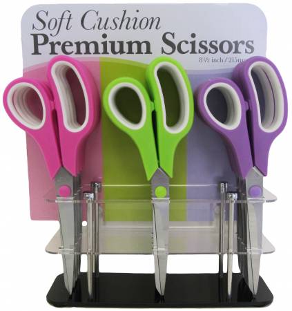 Soft Cushion Premium Scissors in Acrylic Display 12pc