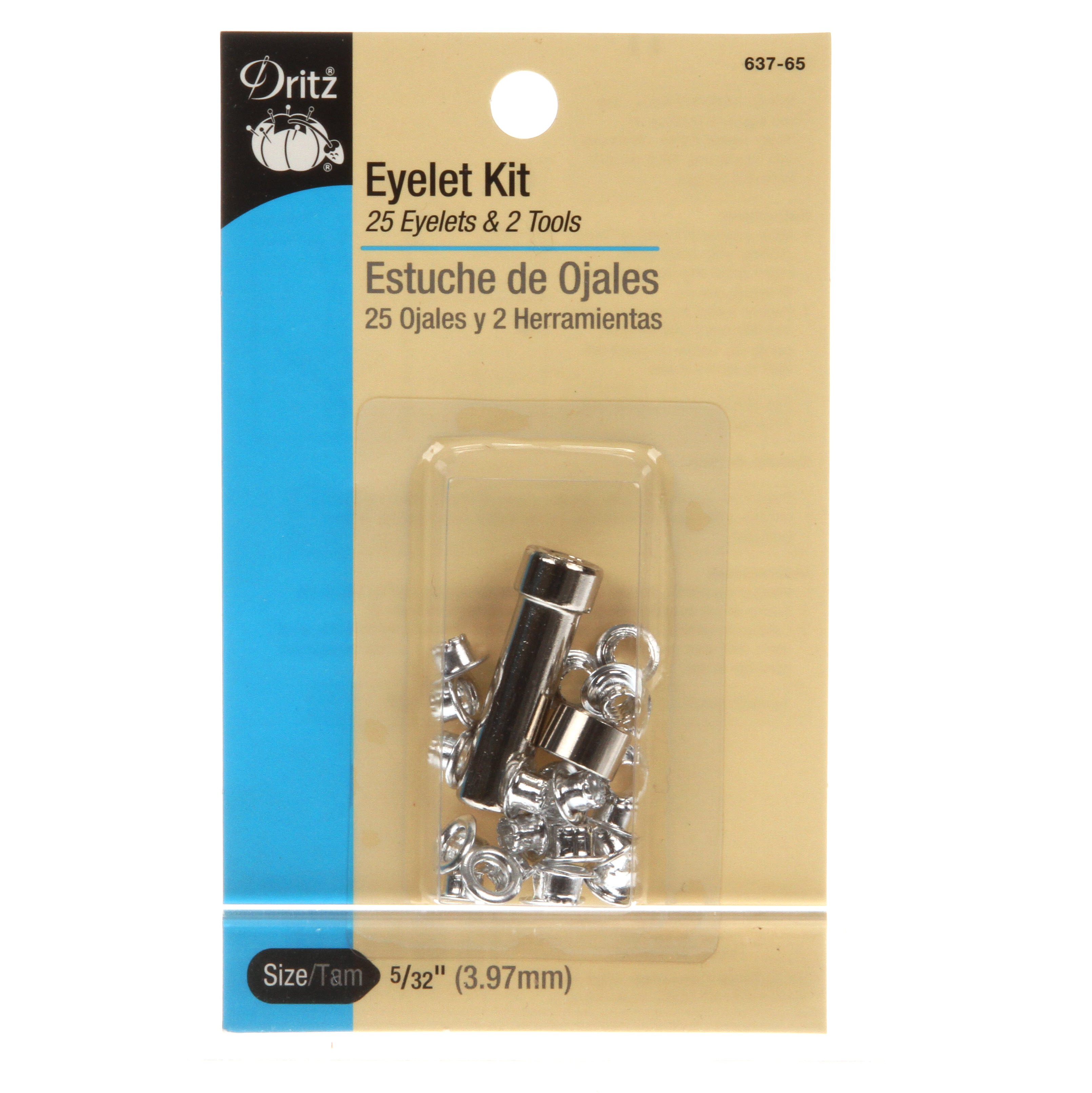 Eyelet Setting Kit with Eyelets and Tool 5/32in