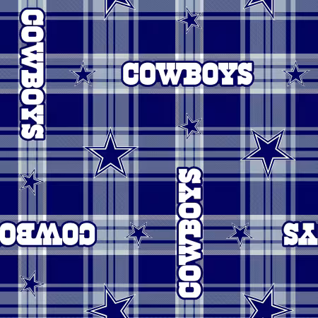 NFL Dallas Cowboys Plaid Fleece 60in