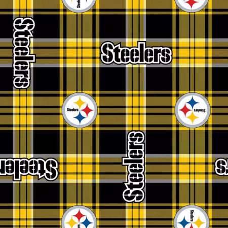 NFL Pittsburg Steelers Plaid Fleece 60in