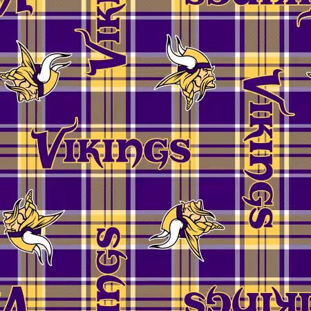 NFL Minnesota Vikings Plaid Fleece 60in
