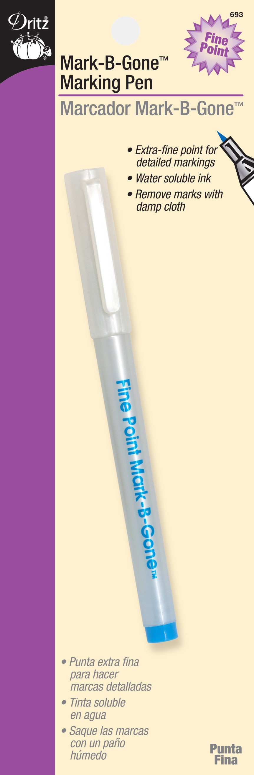 MarkBGone Marking Pen Fine Point Blue