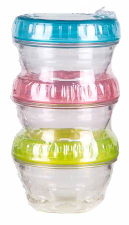 Twisterz Storage Jar Set Small Short Multi Colored Lids