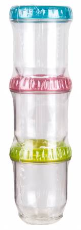 Twisterz Storage Jar Set Small Tall Multi Colored Lids