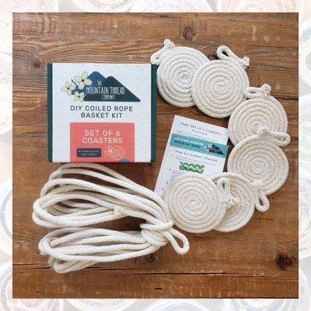 6 Coasters with 5/16in Coiled Rope Basket Kit