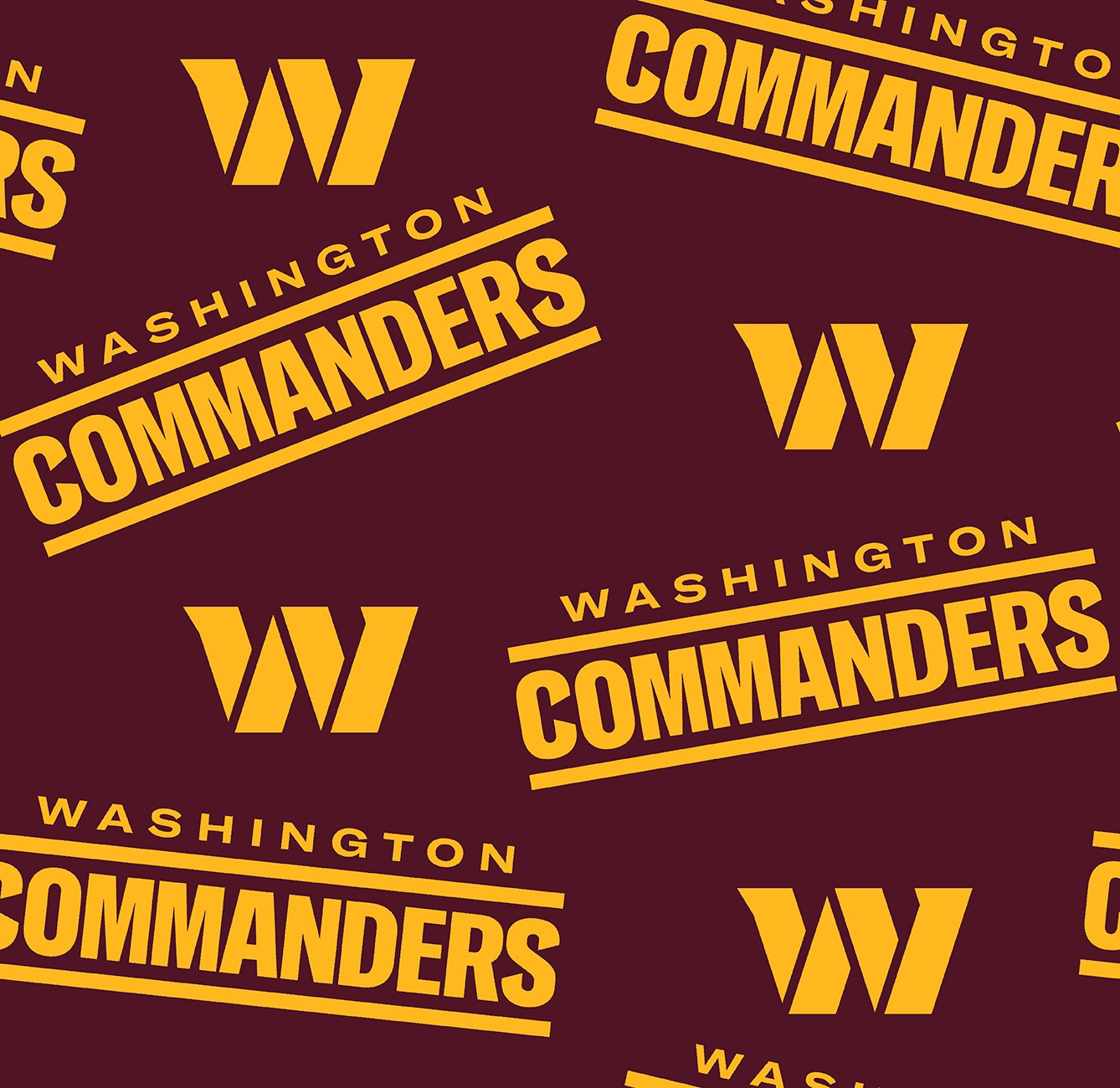 Cotton Fabric - Sports Fabric - NFL Football Washington Commanders Logo  Names - 4my3boyz Fabric