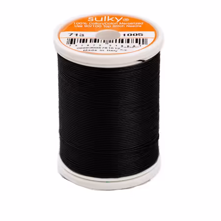 Cotton Thread 2-ply 12wt 660d 330yds Black