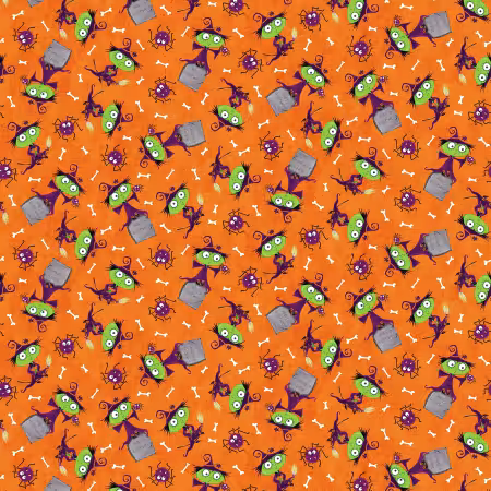 Orange Tossed Witches Glow in the Dark Halloween STE070225