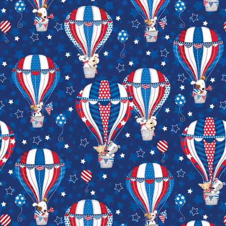 Navy Pups in Hot Air Balloons Allover