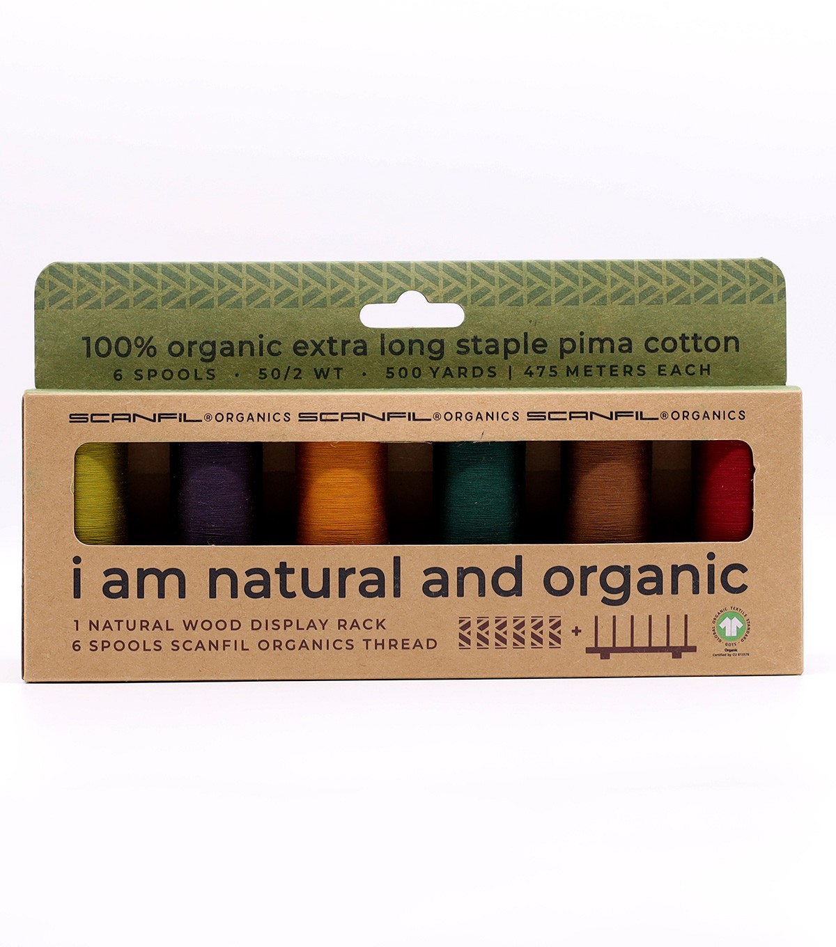 Scanfil Organic Cotton Wt Spool Thread Set With Rack Harvest Time