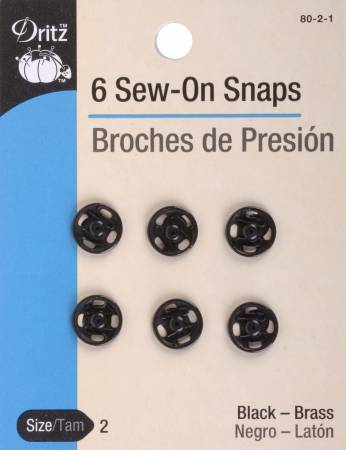 Snap Sew-On Size 2 Black