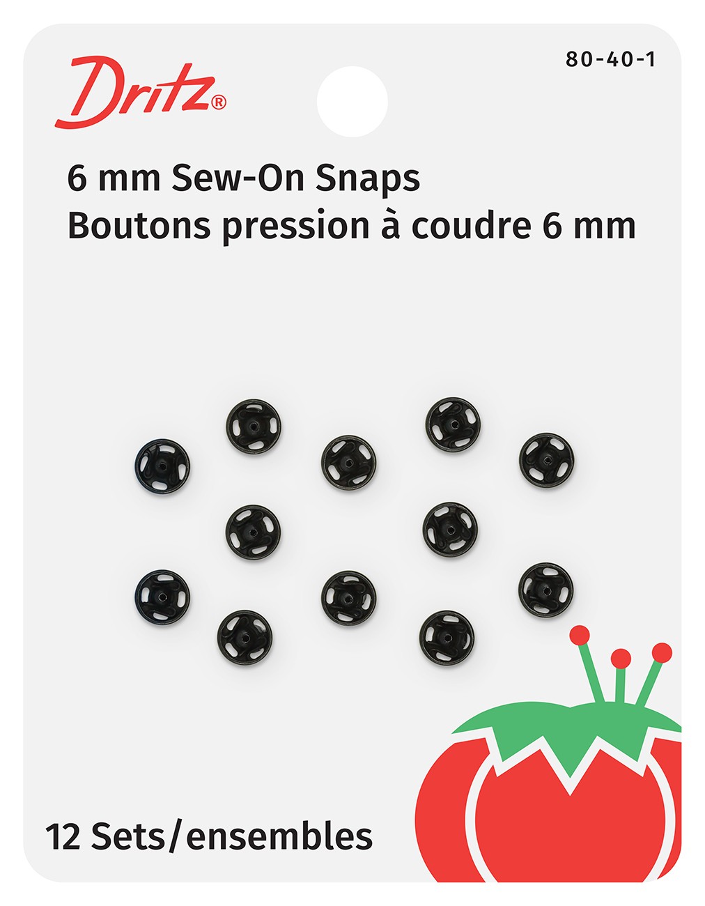 Snap SewOn Size 4/0 Black