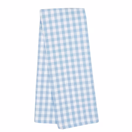 Small Check Light Blue and White