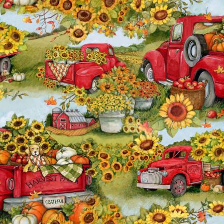 Red Trucks and Sunflowers