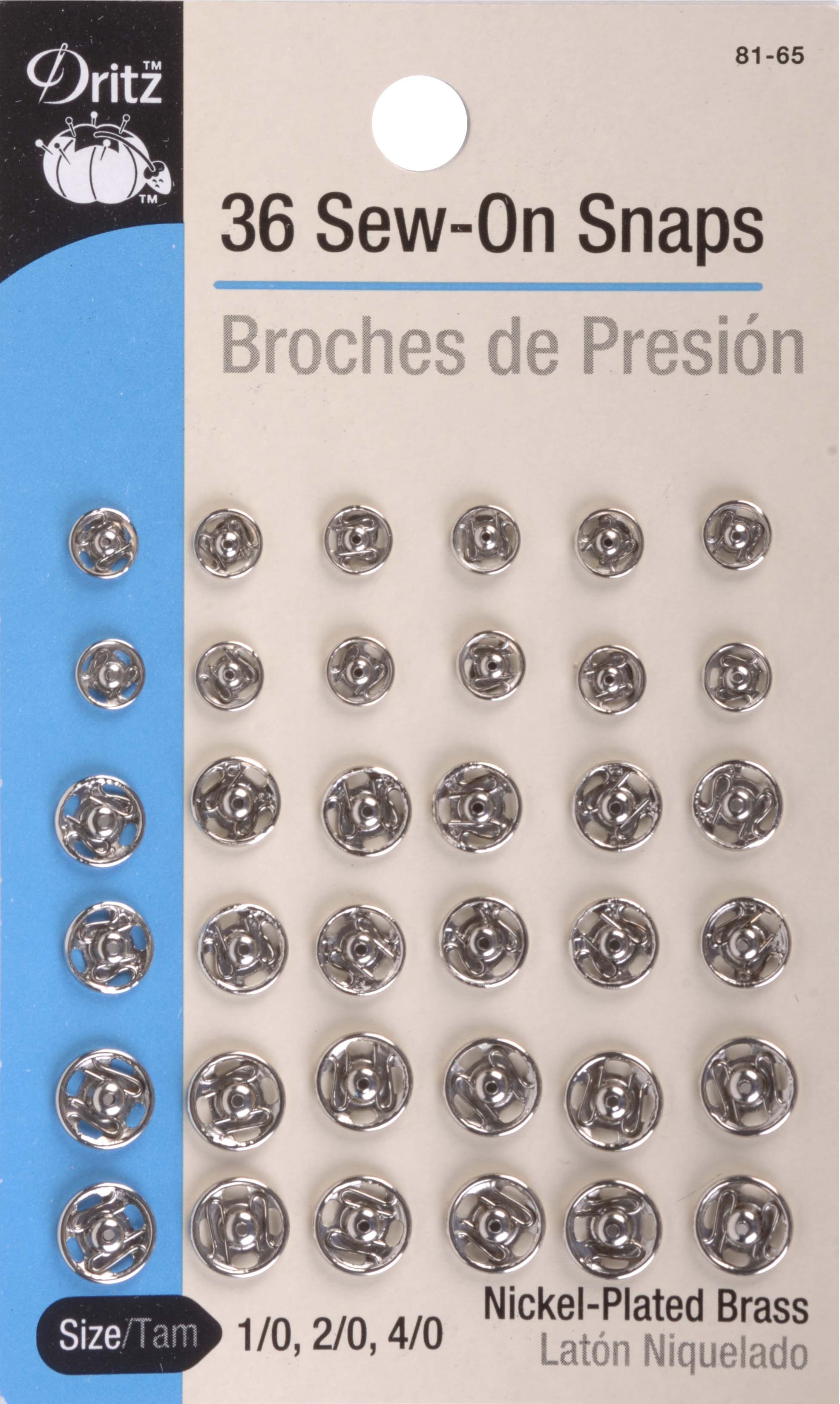 Snap Sew On Nickel Plated Brass Assorted Sets 36pc