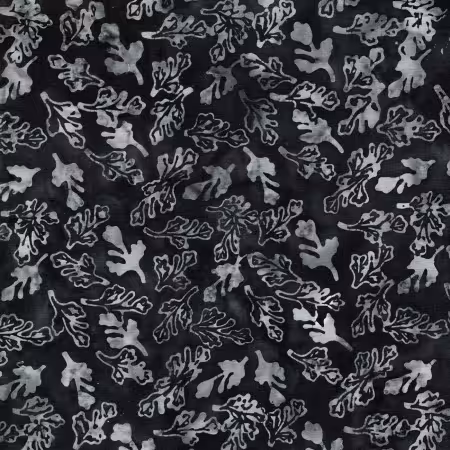 Leaves and Buds Black Shadow Batik