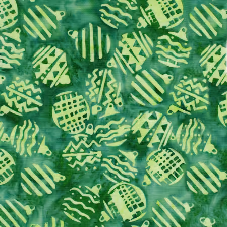 Retro Quilted Ornaments Green Frog Batik