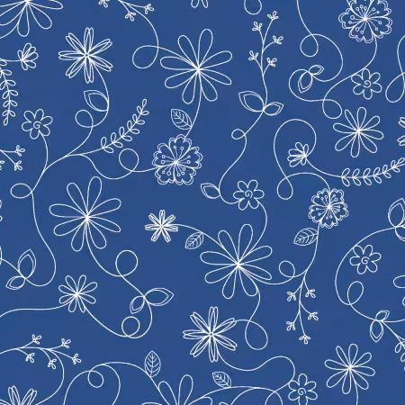Blue Swirl Floral