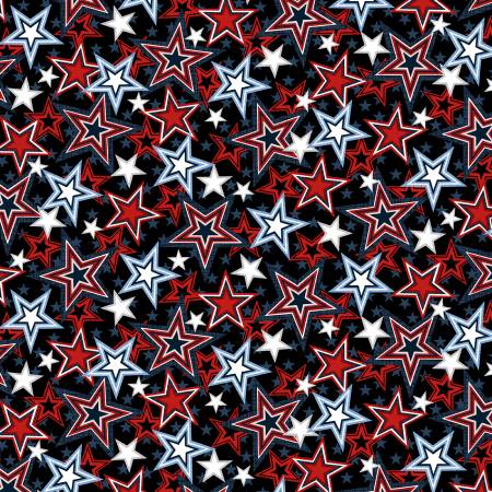 Patriotic Stars Minky