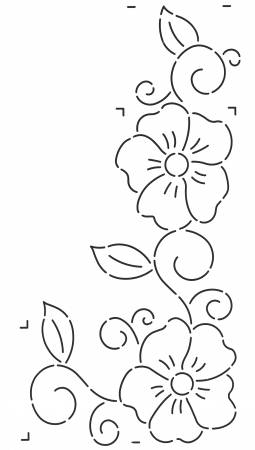 Quilt Stencil Flowers & Swirls Border