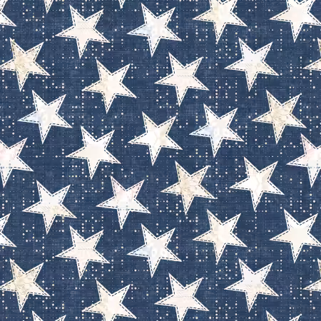 Blue Big Stars on Blue 8.25in repeat