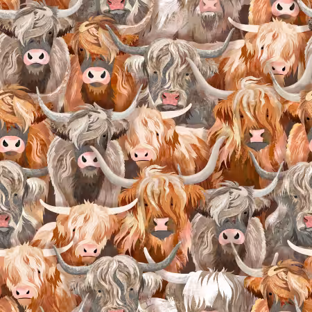 Gingerbread Cow Crowd 6in repeat