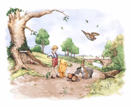 Green Panel Winnie The Pooh 36in