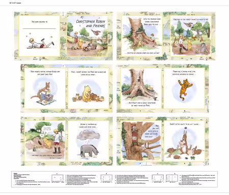 Brown/Green Book Panel Winnie The Pooh 36in