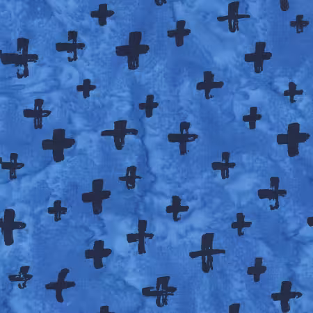 Blue Crosses Batik