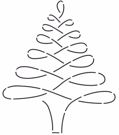 Quilt Stencil Christmas Tree 4in