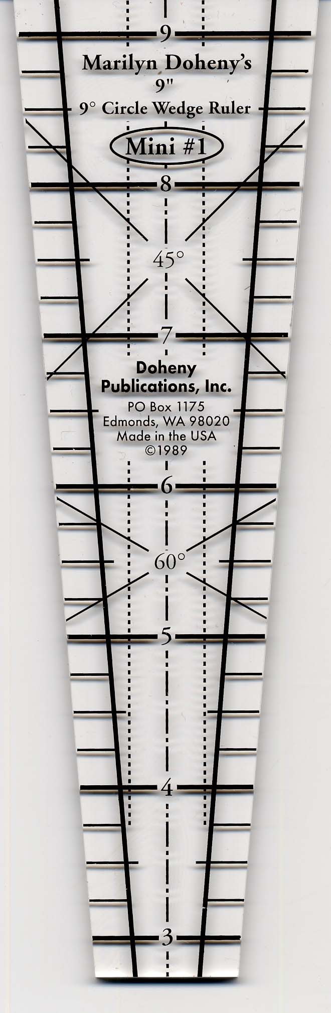 9 degree wedge ruler 9in x 2in by doheny marilyn