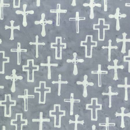 Grey Crosses Batik